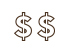 Two dollar signs icon