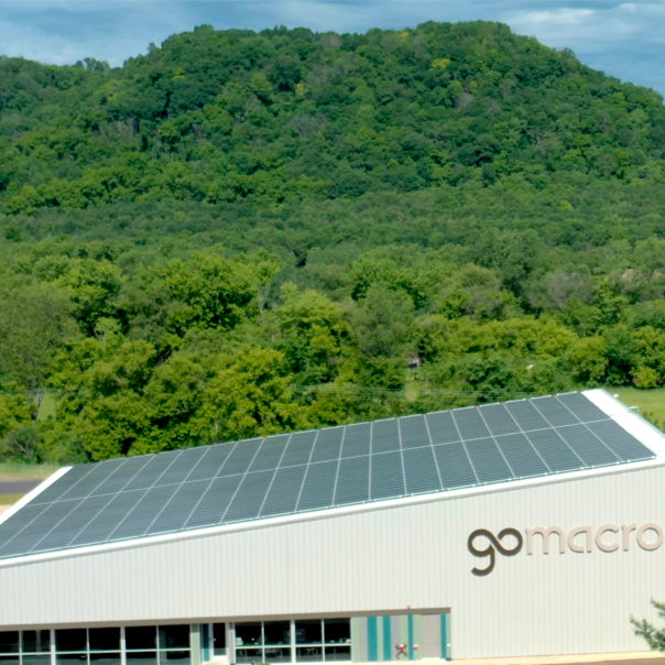 GoMacro HQ covered with solar panels