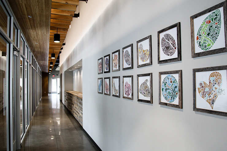 corporate headquarters hallway