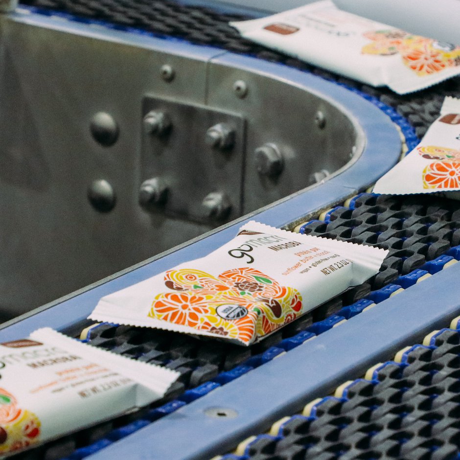 GoMacro bars on conveyor line