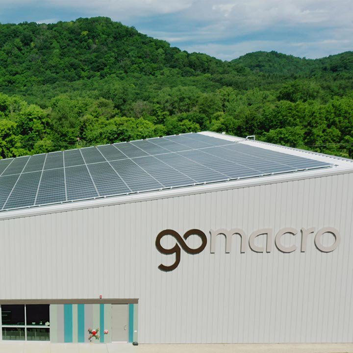 GoMacro corporate headquarters with solar panels