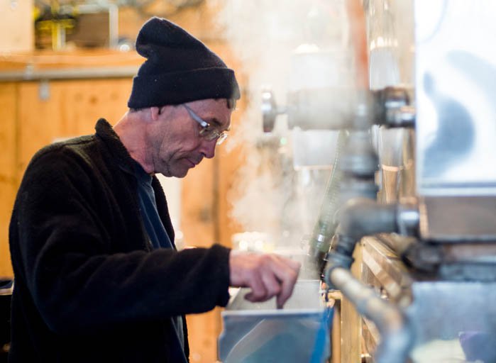 Man working in maple factory