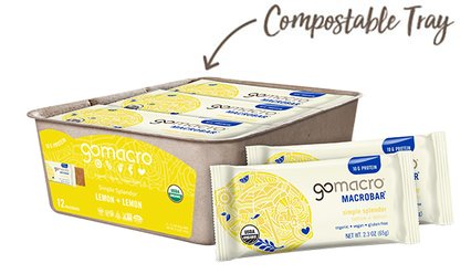 Tray of GoMacro Lemon Snack Bars