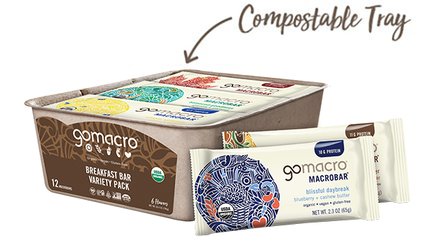 Tray of GoMacro Breakfast Bars Variety Pack