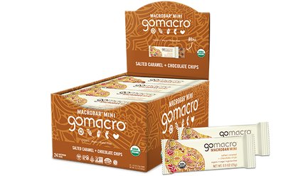 Tray of GoMacro Salted Caramel Chocolate Chip Mini Bars