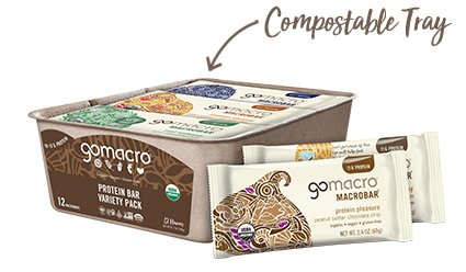 Tray of GoMacro Protein Bars Variety Pack