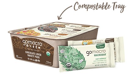 Tray of GoMacro Chocolate Protein Bars Variety Pack