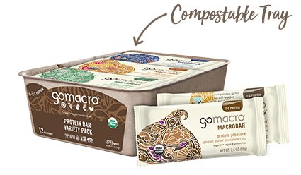 Tray of GoMacro Protein Bars Variety Pack