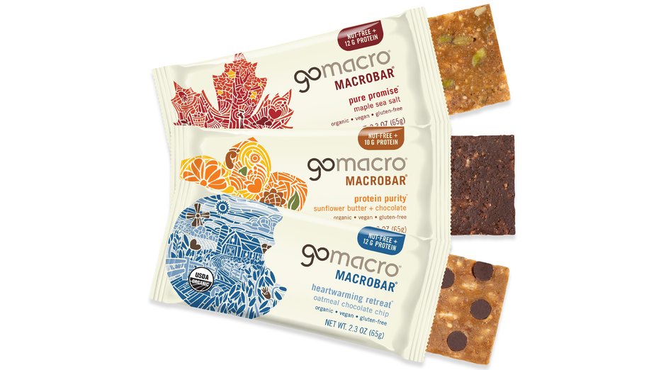 GoMacro Macrobar Organic Vegan Protein Bars - Nut-Free Variety Pack (2.3 Ounce Bars, 12 Count)