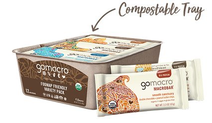 Tray of GoMacro FODMAP Friendly protein bars