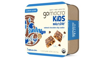 Box of GoMacro Oatmeal Chocolate Chip Cookie Kids Bars