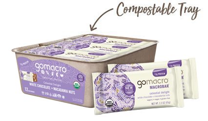 Tray of GoMacro White Chocolate + Macadamia Nuts Bar
