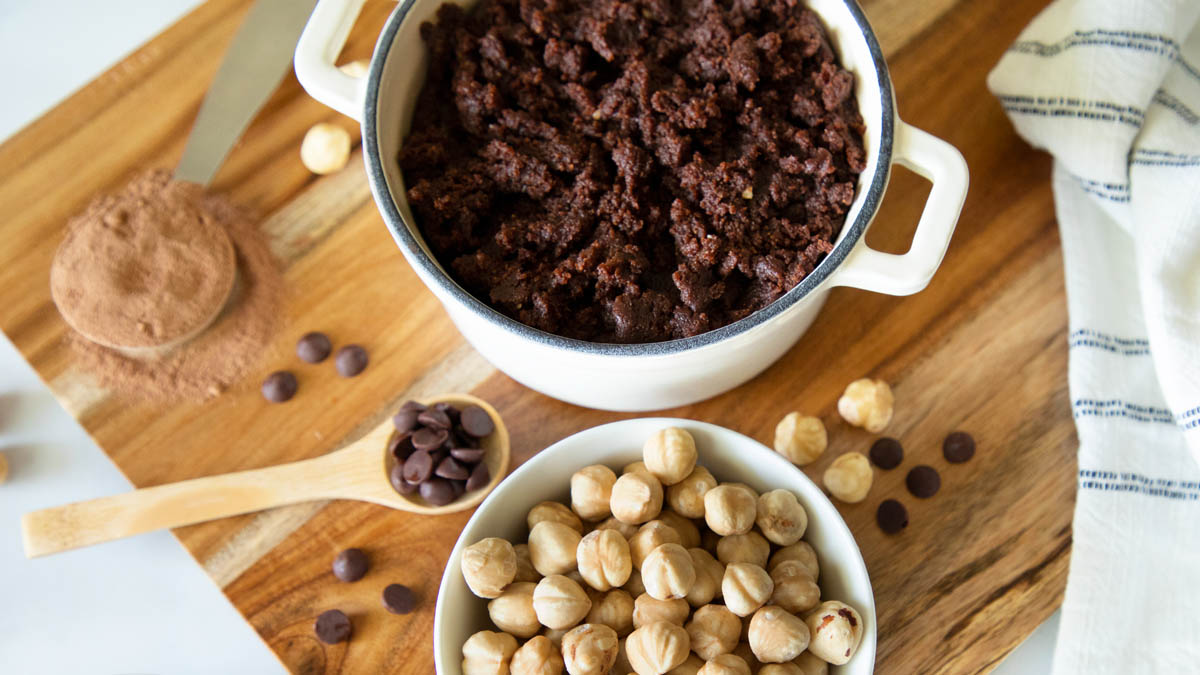 Hazelnut butter in a bowl