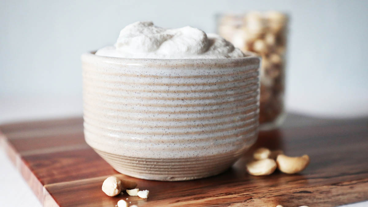 Bowl of cashew cream sauce