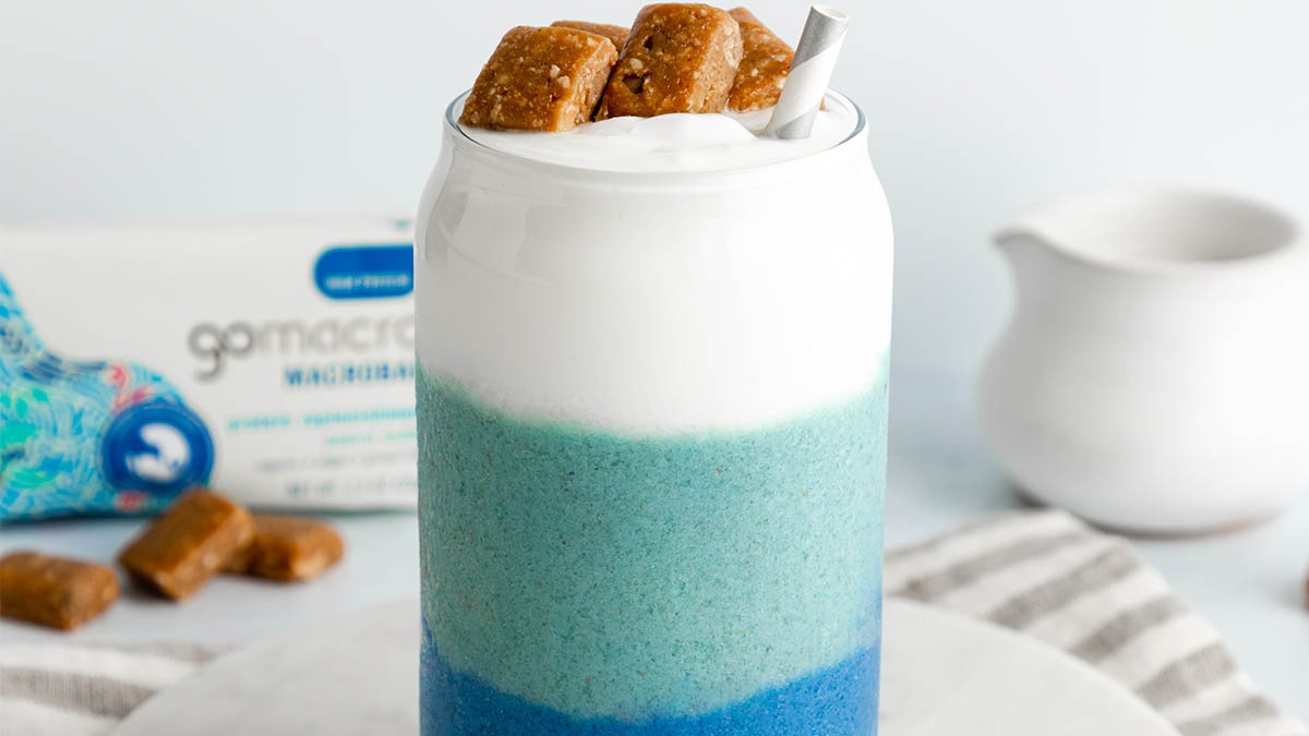 Layered Peanut Butter Coconut Smoothies