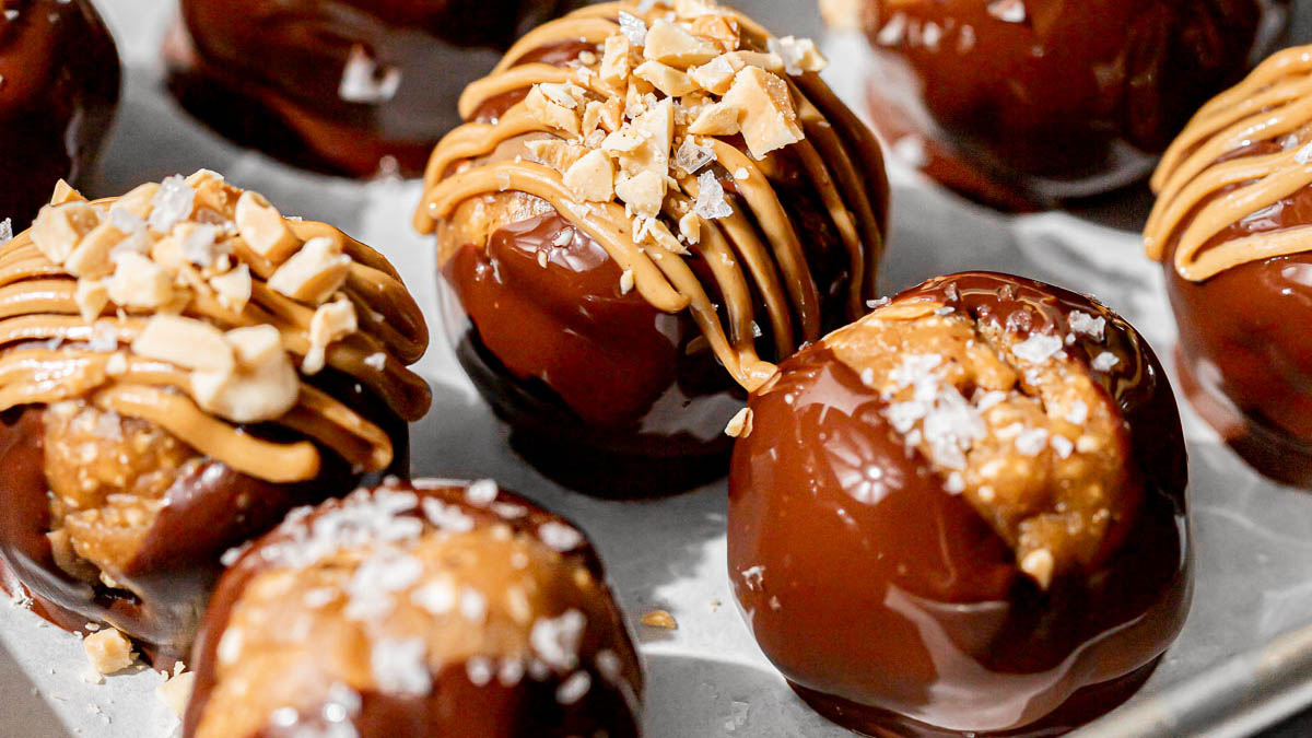 Chocolate cover peanut butter bites