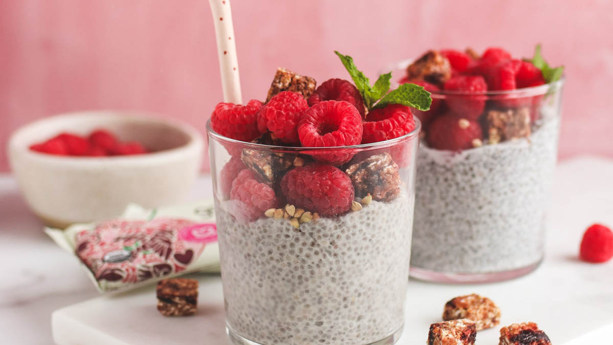 GoMacro cherries and berries chia pudding