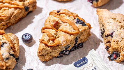 Gluten-free blueberry scones with chunks of MacroBars®