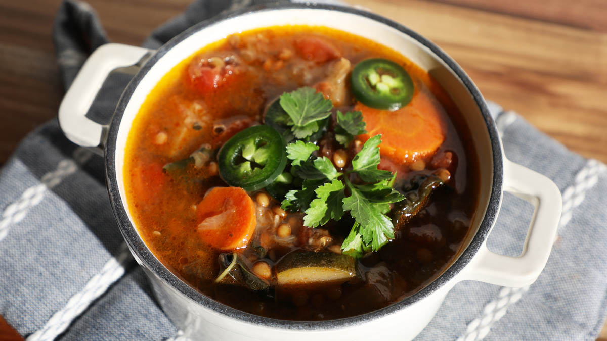 Vegetable and lentil soup