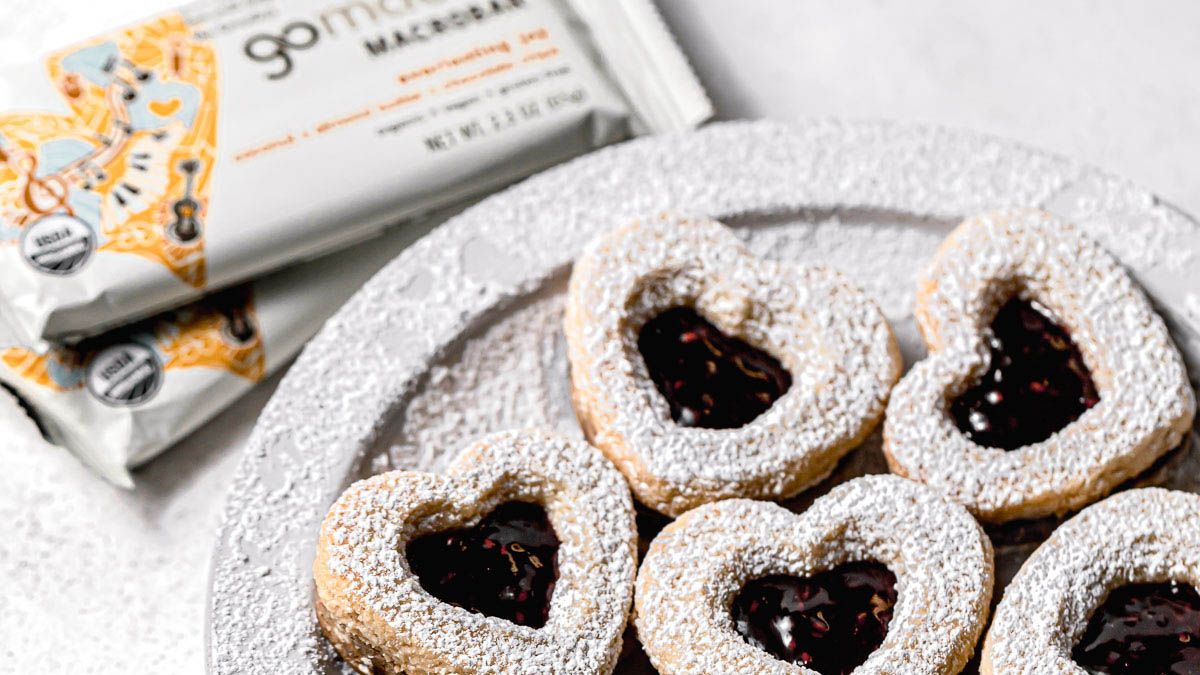 Heart shaped linzer cookies