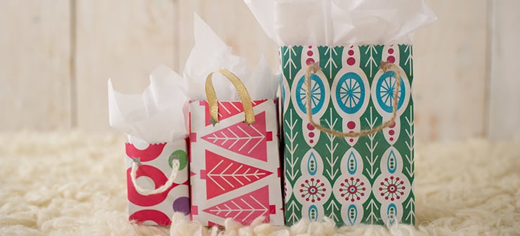 Recycled wrapping paper and bags