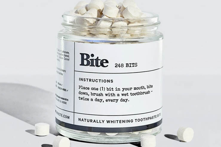 Bite toothpaste bits