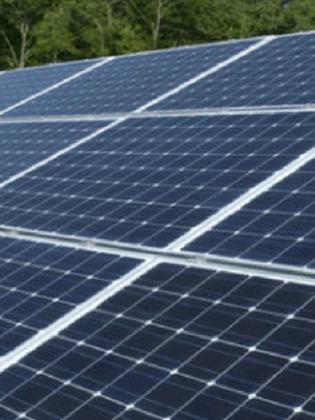 Group of solar panels on a roof