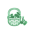 Basket full of food icon